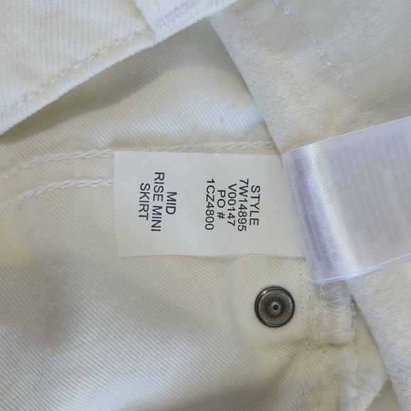 Lucky Brand Skirt Women 6/28 White Denim Cut Off Mid Rise Mini Short Button Fly - Picture 10 of 11